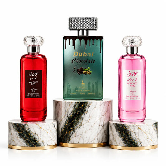 SET 3 - Dubai Chocolate Pistachio + Mousuff (Red + Pink)