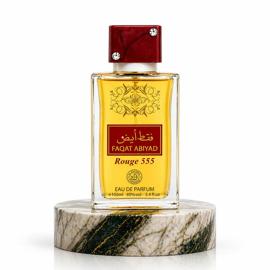 Prezentare Faqat Abiyad Rouge 555 - Parfum Oriental Dama 100 ml