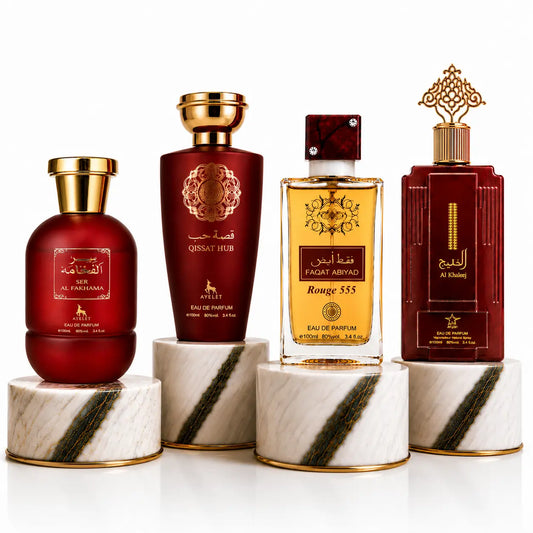 SET 4 - Ser Al Fakhama + Qissat Hub Red + Faqat Abiyad Rouge + Al Khaleej