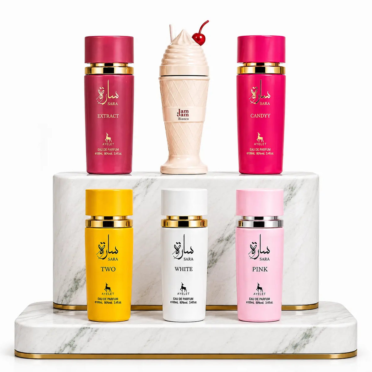SET 6 - Jam Jam Bianco + Sara (Extract + Candy + Two + White + Pink)