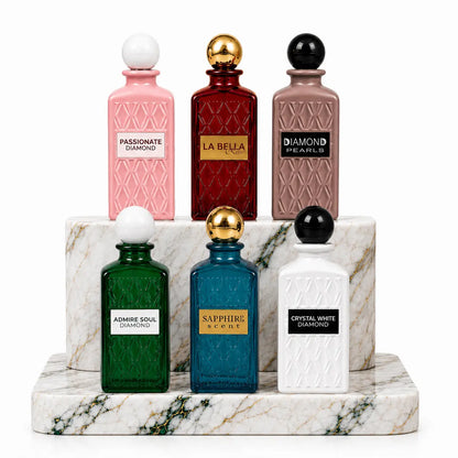 Set 6 parfumuri premium mixte pentru femei și bărbați La Bella Rose Passionate Diamond Diamond Pearls Admire Soul Sapphire Scent Crystal White Diamonds
